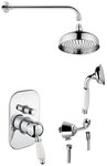 Sapho Duscharmatur KIRK&Eacute; WHITE Unterputz-Duschset, 2 Wege, Wei&szlig; Hebel, Chrom