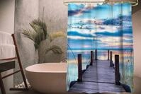 Sanilo Duschvorhang Sunset 180 x 200 cm, 100% wasserdicht, Anti-Schimmel-Effekt,