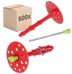 PROTEKTOR Schrauben- und D&uuml;bel-Set D&auml;mmstoffd&uuml;bel &Oslash;8mm, Schlagd&uuml;bel mit