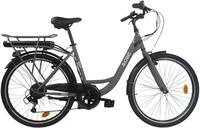 LLobe E-Bike Cityrad City E-Bike 26" Mando anthrazit, 6 Gang Shimano Tourney