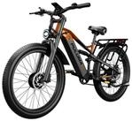 PixelPilot E-Bike Cityrad 26 Zoll Fully Fatbike mit 20Ah Akku, Shimano 7-Gang, DNM