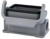 Harting DIN-Stecker Titel:Han 10B Sockelgeh&auml;use niedrig, 2xM20 seitlicher