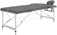 vidaXL Massageliege Massagetisch mit 3 Zonen Aluminiumrahmen Anthrazit 186&times;68...