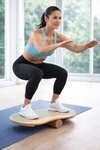 body coach Balanceboard Balancierbrett mit Korkrolle Holz Balancetrainer,