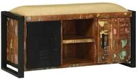 vidaXL Sitzbank Bank Schrank Mehrfarbig 100 x 35 x 50 cm Massivholz Altholz...