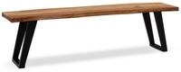 Wohnling Essbank Esszimmerbank 120 cm Akazie Massivholz Sitzbank Baumkante Klei