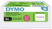 DYMO Etiketten Etiketten Rolle 70 x 54 mm Wei&szlig; 6 Rollen Wiederabl&ouml;sbar