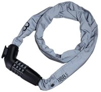BBB Rahmenschloss BBB Schloss CodeLink Reflectives Kettenschloss schwarz/grau...