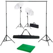 vidaXL Fotohintergrund 500 x 300 cm Fotostudio Set mit Hintergrund Leuchten und