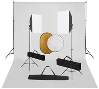 vidaXL Fotohintergrund, Fotostudio-Set mit Softboxen, Hintergrundsystem und...
