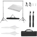 vidaXL Fotohintergrund, Fotostudio-Set mit Beleuchtung und Hintergrund