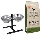 vidaXL Futterspender Futterst&auml;nder und Sch&uuml;ssel mit Hundefutter Silber und...
