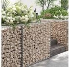 SONGMICS Hochbeet Gabione Gabionen, 100 x 90 x 30 cm, Gartendeko, Pflanzenwand,