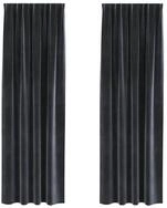 vidaXL Vorhang Verdunkelungsvorh&auml;nge 2 pcs Dunkelgrau 140 x 245 cm Samt (2...