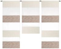 EXPERIENCE Scheibengardine Mini Fl&auml;chenvorhang 2280-13 beige wei&szlig; 3tlg.,