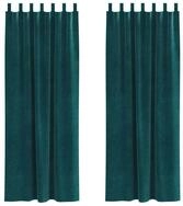 vidaXL Vorhang Verdunkelungsvorh&auml;nge 2 pcs Dunkelgr&uuml;n 140 x 260 cm Samt (2...