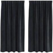 vidaXL Vorhang Verdunkelungsvorh&auml;nge 2 pcs Schwarz 140 x 175 cm Samt (2 St),...