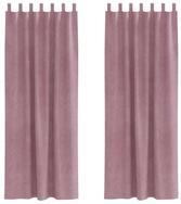 vidaXL Vorhang Verdunkelungsvorh&auml;nge 2 pcs Dunkelrosa 140 x 260 cm Samt (2...