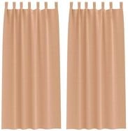 vidaXL Vorhang Verdunkelungs-Vorh&auml;nge mit Ringen 2 pcs Hellbraun 225 x 140 cm...