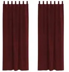 vidaXL Vorhang Verdunkelungsvorh&auml;nge 2 pcs Weinrot 140 x 245 cm Samt (2 St),...