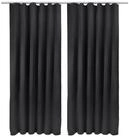 Beautissu Vorhang 2er Set Blackout Vorhang Blickdicht Schwarz Amelie BK,...