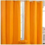 Homescapes Gardine Gardinen mit &Ouml;sen unifarben orange 2er Set 100% Baumwolle,