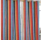 Homescapes Gardine Gardinen mit &Ouml;sen Multi-Streifen 2er Set 100% Baumwolle,...