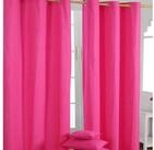 Homescapes Gardine Gardinen mit &Ouml;sen unifarben pink im 2er Set, 137 x 117 cm