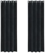vidaXL Vorhang Verdunkelungsvorh&auml;nge 2 pcs Schwarz 140 x 225 cm Samt (2 St),...