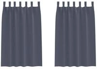 vidaXL Vorhang Verdunkelungs-Vorh&auml;nge mit Ringen 2 pcs Anthrazit 175 x 140 cm...