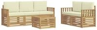 vidaXL Gartenlounge-Set Outdoor-Sofagarnitur 6 Stk. Wei&szlig; und Creme Polyester,