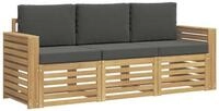 vidaXL Gartensofa Sofagarnituren Massivholz, 3 Teile