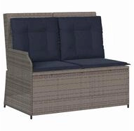 vidaXL Gartenlounge-Set Gartenbank Grau Poly-Rattan, (1-tlg)