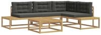 vidaXL Gartenlounge-Set Outdoor-Sofagarnitur 5 Stk. Wei&szlig; Polyester, (5-tlg)