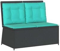 vidaXL Gartenlounge-Set Gartenbank Schwarz Poly-Rattan, (1-tlg)