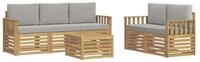 vidaXL Gartenlounge-Set Outdoor-Sofagarnitur 6 Stk. Wei&szlig; und Hellgrau...