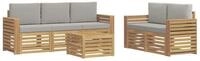 vidaXL Gartenlounge-Set Outdoor-Sofagarnitur 6 Stk. Wei&szlig; und Hellgrau...