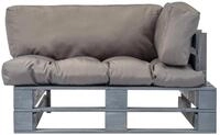 vidaXL Sofa, Outdoor-Sofa Paletten mit Kissen in Grau Kiefernholz
