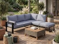 Beautysofa Gartensofa VERDINO 2R2 Outdoor‑Ecksofa mit Edelstahlrahmen,