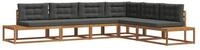 vidaXL Gartenlounge-Set Outdoor-Sofagarnitur 6 Stk. Natur und Anthrazit, (6-tlg)