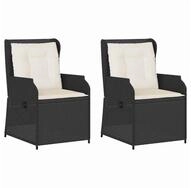 vidaXL Gartenlounge-Set Gartenbank 2 pcs Schwarz Poly-Rattan, (2-tlg)