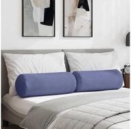 vidaXL Sitzauflage Bolsterkissen 2 St&uuml;ck Jeans blau &Oslash; 25 x 70 cm Stoff, (2 St)