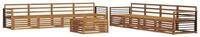 vidaXL Gartenlounge-Set Outdoor-Sofagarnitur 9 pcs Natur Massivholz, (9-tlg)