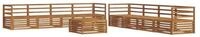 vidaXL Gartenlounge-Set Outdoor-Sofagarnitur 9 pcs Natur Massivholz, (9-tlg)