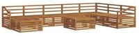 vidaXL Gartenlounge-Set Outdoor-Sofagarnitur 9 pcs Natur Massivholz, (9-tlg)