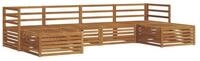 vidaXL Gartenlounge-Set Sofagarnituren 6 pcs Natur Massivholz, (6-tlg)