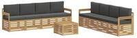 vidaXL Gartenlounge-Set Outdoor-Sofagarnitur 9 pcs Wei&szlig; und Anthrazit 59 x 59...