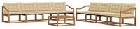 vidaXL Gartenlounge-Set Outdoor-Sofagarnitur mit Kissen 9 pcs Natur und Beige,