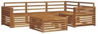vidaXL Gartenlounge-Set Outdoor-Sofagarnitur 5 pcs Natur Massivholz, (5-tlg)