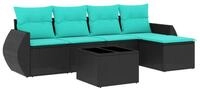 vidaXL Gartenlounge-Set 6-teiliges Gartensofa-Set mit Kissen, schwarzes...